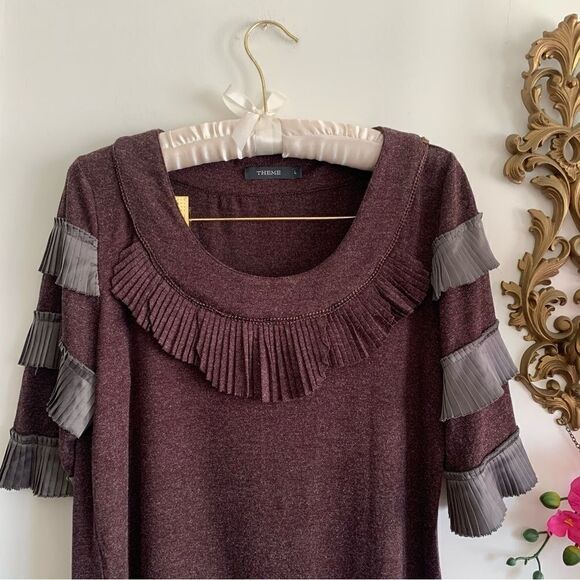 ANTHROPOLOGIE BURGUNDY MINI DRESS - Picture 5 of 13